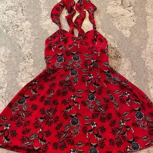 Charlotte Russe Red floral skater dress